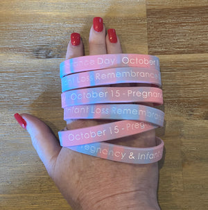 "15 October - Pregnancy & Infant Loss Remembrance Day" Pink & Blue Wristbands