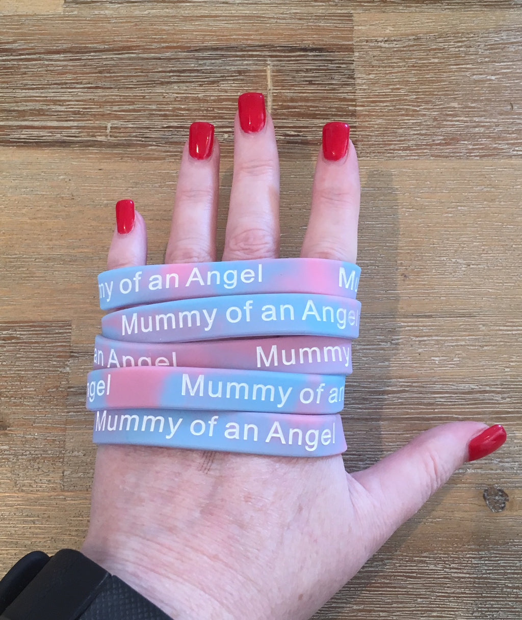 "Mummy of an Angel" Pink & Blue Wristbands