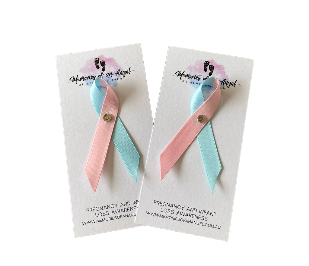 Pregnancy & Infant Loss Awareness (Pink & Blue) Satin Ribbons